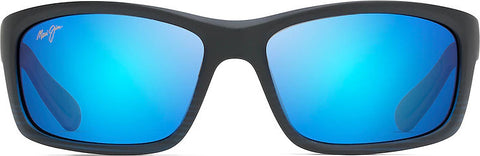 Maui Jim Lunettes de soleil polarisées Kanaio Coast - Lentille Blue Hawaii - Monture bleue et noire