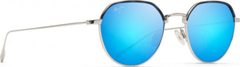Maui Jim Lunettes de soleil classique Island Eyes - Matte Silver - Lentilles polarisées Blue Hawaii