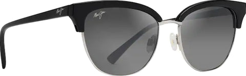 Maui Jim Lunettes de soleil œil de chat Lokelani - Black With Silver - Lentilles polarisées Neutral Grey