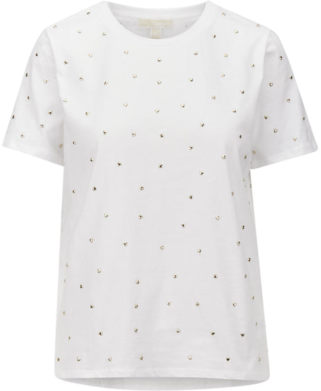 Michael Kors T-shirt en jersey de coton à clous en forme de cœurs - Femme