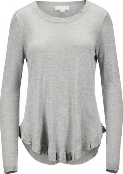 Michael Kors Haut col rond et manches longues Ruffe Hem - Femme