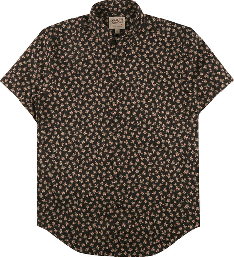 Naked & Famous Chemise manches courtes - Vintage Flowers Black - Homme