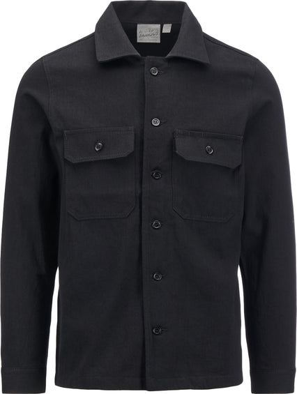 Naked & Famous Chemise Work - 8oz Solid Black Tempi Denim - Homme