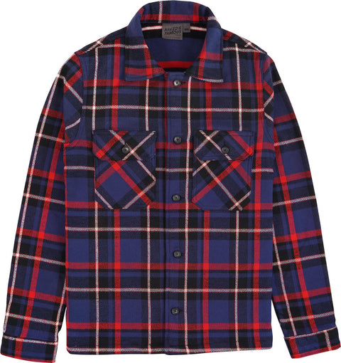 Naked & Famous Chemise Work - Heavyweight Vintage Flannel - Navy - Blue - Homme
