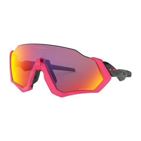 Oakley Lunettes de soleil Flight Jacket - Polished Black/Neon Pink - Lentilles Prizm Road