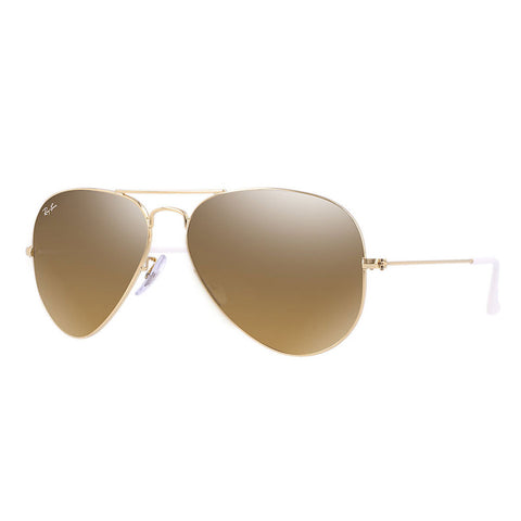 Ray-Ban Aviator Gradient - Monture Gold - Lentille miroir Brown Silver