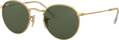 Ray-Ban Lunettes de Soleil Round Metal - Monture Polished Gold - Verres Green Classic G-15