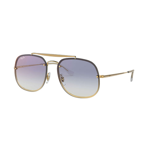 Ray-Ban Blaze The General - Monture Gold - Lentille dégradée miroir Blue