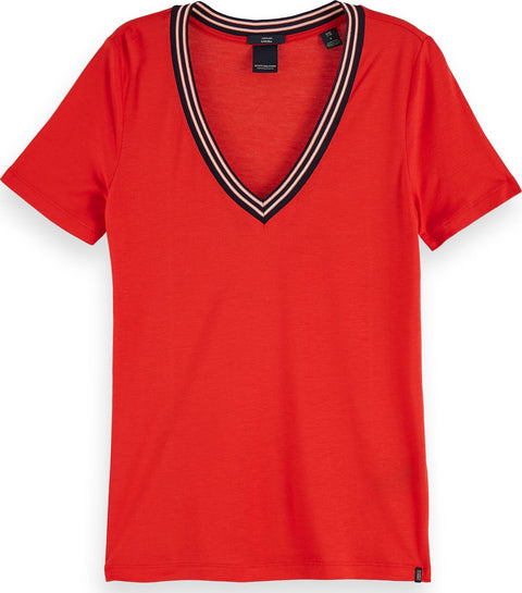 Scotch & Soda T-shirt col V à manches courtes - Femme