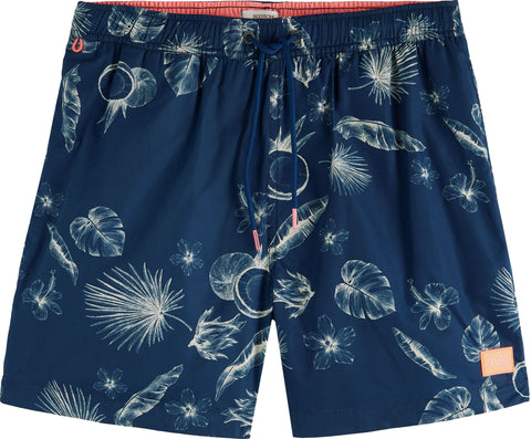 Scotch & Soda Short de bain mi-long imprimé en polyester recyclé - Homme
