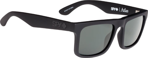Spy Lunettes de Soleil Atlas - Monture Noir Mat Fini Velouté - Lentille Happy Grise Verte