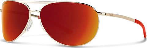 Smith Optics Lunettes de soleil Serpico Slim 2.0 - Monture Gold - Lentilles ChromaPop™ Red Mirror