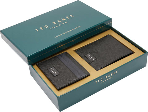 Ted Baker Ensemble cadeau portefeuille et porte-cartes en cuir Grenada - Homme