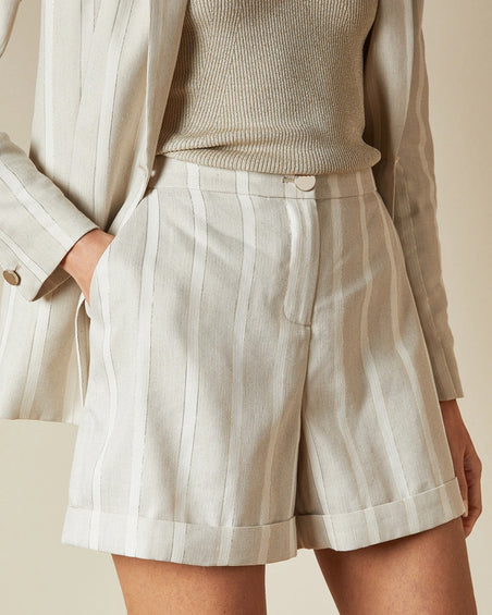 Ted Baker Short en lin à rayures Samikat - Femme