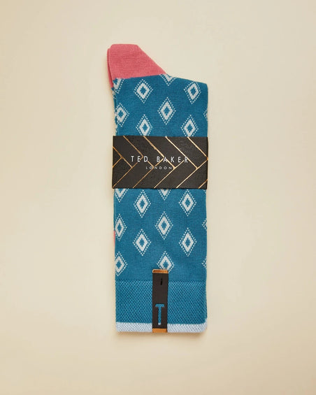 Ted Baker Chaussettes en coton avec motif géométrique Bridlng - Homme