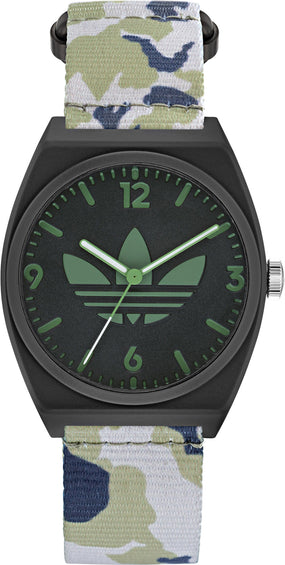 Timex Montre Adidas Originals avec cadran noir et bracelet vert Fast Wrap Graphic Camo