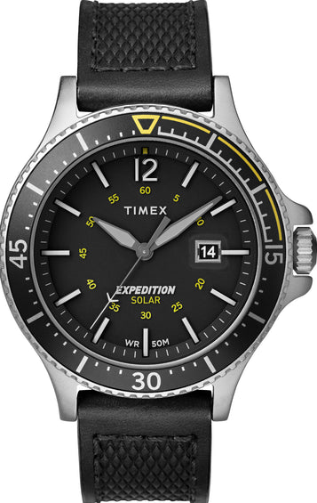 Timex Montre Expedition Gallatin Solar 43mm - Bracelet en cuir - Brun/vert