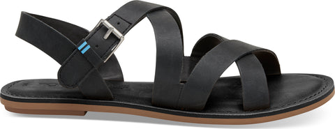 TOMS Sandales Black Leather Sicily (saison précédente) - Femme