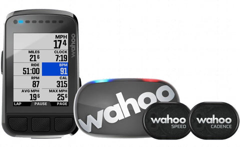 Wahoo Ordinateur de vélo GPS sans-fil Elemnt Bolt V2 Bundle