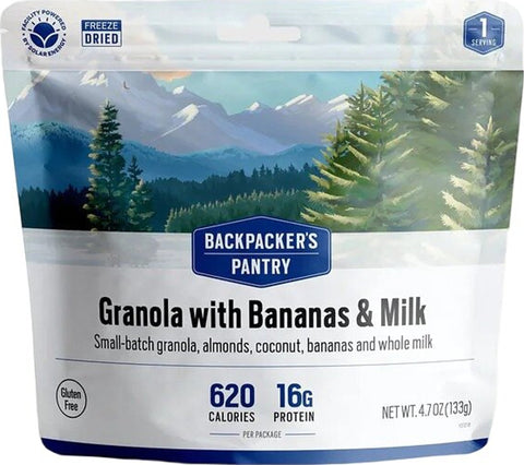 Backpacker's Pantry Granola avec bananes, lait et amandes