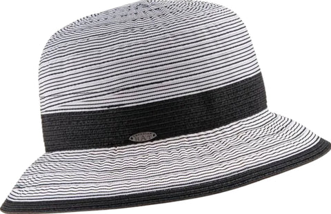 Canadian Hat Chapeau cloche ruban avec bande de paille Clairine - Femme