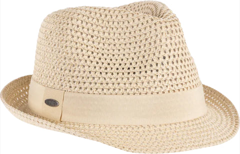 Canadian Hat Chapeau fedora style trilby à bord court avec ruban gros-grain Fania - Unisexe
