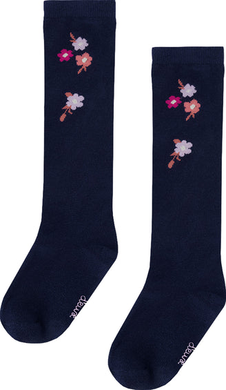 Deux par Deux Chaussettes hautes à fleurs - Grande Fille