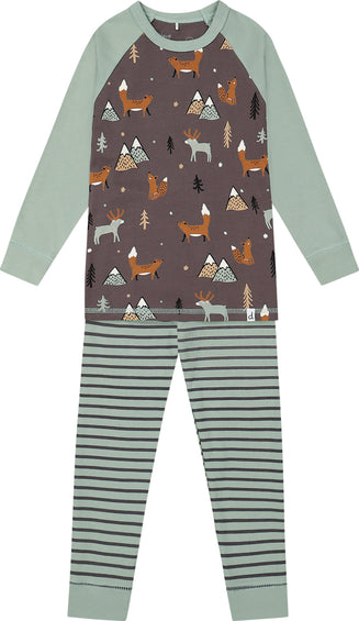 Deux par Deux Pyjama deux pièces en coton biologique avec imprimé renards - Petit Garçon