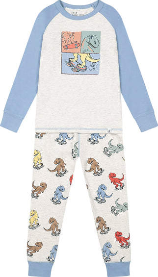 Deux par Deux Pyjama deux pièces en coton biologique avec imprimé dinosaures - Tout-Petit Garçon