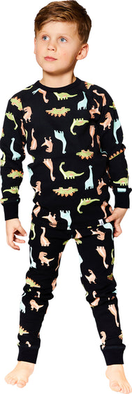 Deux par Deux Pyjama deux pièces en coton biologique avec imprimé dinosaures - Grand Garçon