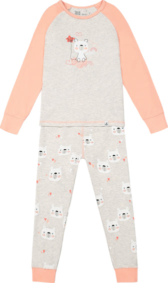 Deux par Deux Pyjama deux pièces à manches longues en coton biologique avec imprimé oursons - Grande Fille
