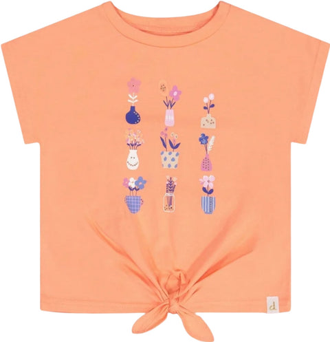 Deux par Deux Haut avec imprimé et nœud en coton biologique - Petite Fille