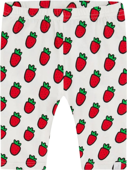 Deux par Deux Legging court imprimé de fraises pop en coton biologique - Petite Fille