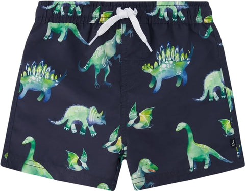 Deux par Deux Short maillot de bain gris imprimé dinosaures - Grand Garçon
