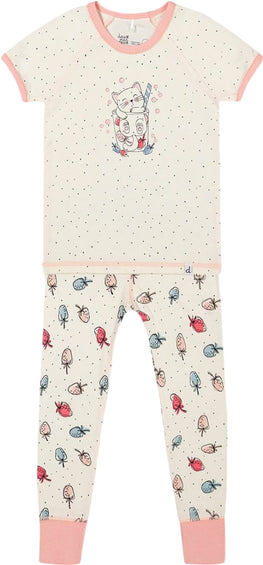 Deux par Deux Ensemble pyjama deux-pièces imprimé de fraises en coton biologique - Bébé Fille