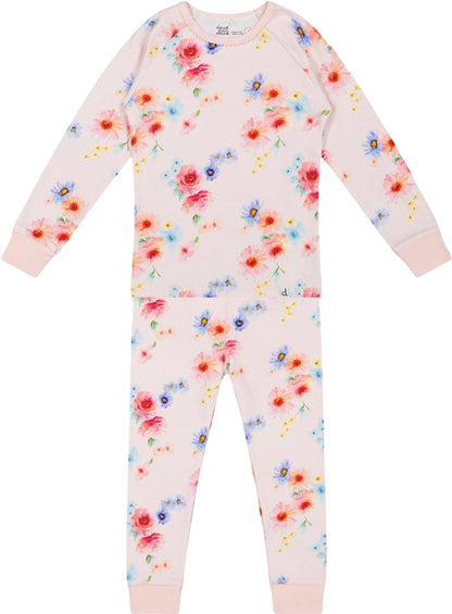 Deux par Deux Ensemble pyjama deux-pièces imprimé floral en coton biologique - Grande Fille