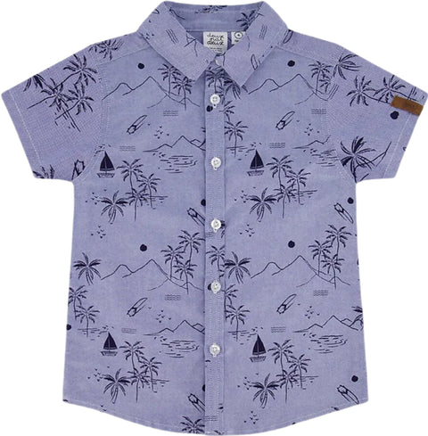 Deux par Deux Chemise en chambray à manches courtes avec imprimé - Petit Garçon