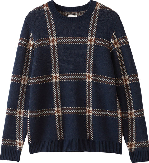 Frank And Oak Chandail col rond à carreaux - Homme