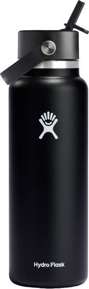 Hydro Flask Bouteille à large goulot avec bouchon à paille flexible 1.18L