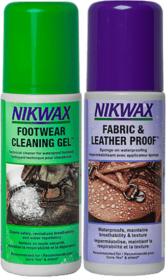 Nikwax Ensemble de deux produits de soin pour chaussures en tissu et cuir - Unisexe
