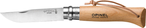 Opinel Tradition Couteau No.08 avec lien en cuir